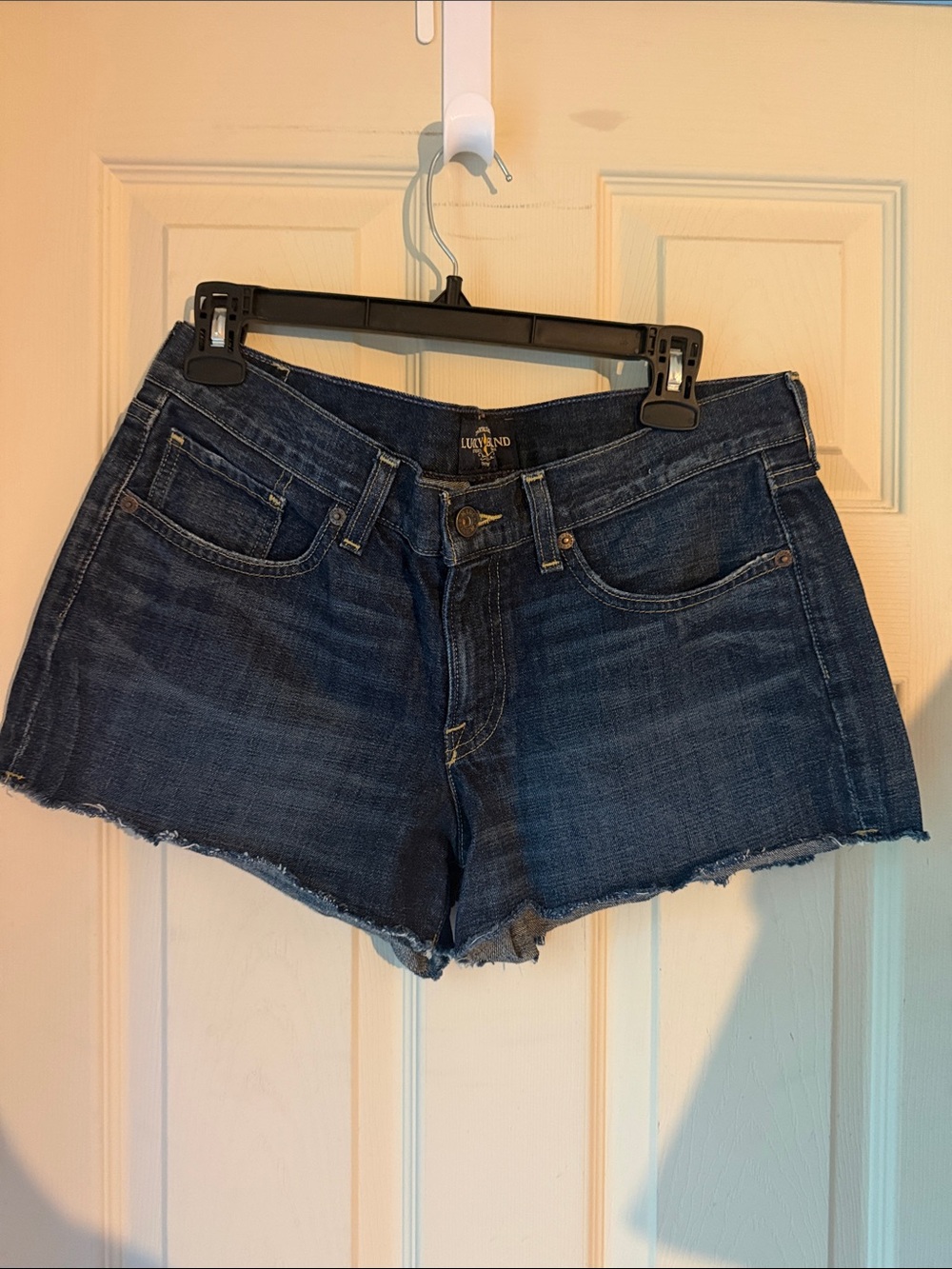 Lucky Brand Indigo Raw-Hem Denim Shorts